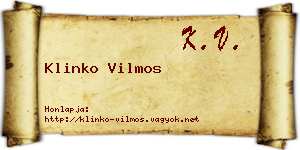 Klinko Vilmos névjegykártya
